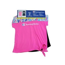 Champion 2 Piece Set Athletic Shirt Tank Top Girls Size 5 - 6 Pink Black - $13.85