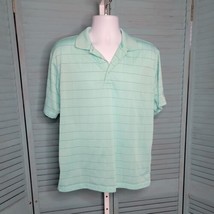 PGA Tour Golf Polo Collared Shirt Sz L Blue Green Plaid Short Sleeve - £17.68 GBP