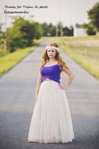 Ivory-white Long Tulle Skirt Outfit Women Custom Plus Size Ruffle Tulle Skirt image 1