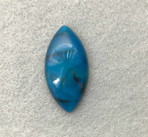 Dragon Veins White Blue 40x20mm, 20x40mm stone cab cabochon, agate, Marq... - $6.00