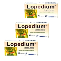 3 PACK Lopedium 2 mg 10 capsules for diarrhea Sandoz - £23.90 GBP