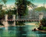 Vtg Cartolina 1912 Chicago Illinois Il Garfield Park Scene Ponte Acmegraph - $7.13