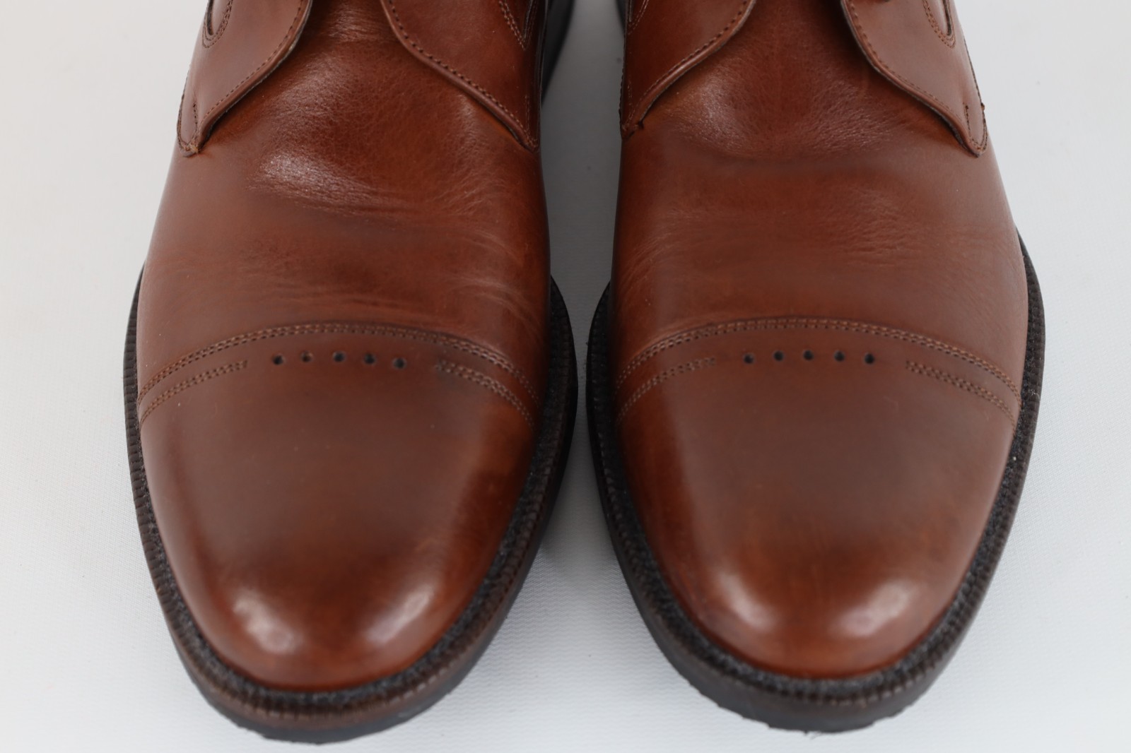 Johnston & Murphy Mens 10 Sheepskin Leather Toe Cap Chukkas Chukka Boots Brown Item image 3