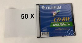 50 X New Fuji CD-RW C Ds 700mb 80min Slim Jewel Cases Fujifilm New Sealed Fstshp - £21.54 GBP