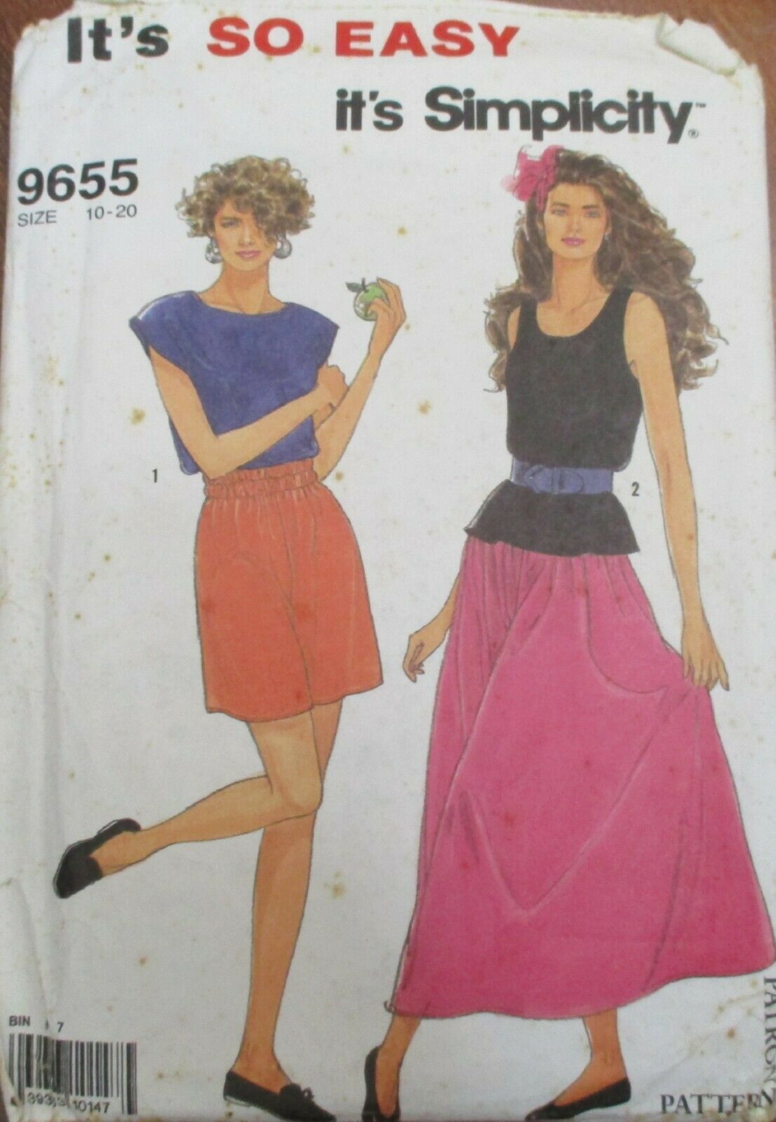 Simplicity 9655 It's So Easy Misses Pull Over Tops, Skirt & Shorts Pattern Size - $6.72