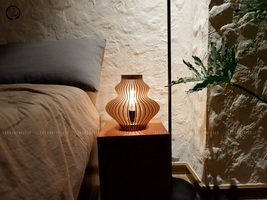 Minimalist Wood Desk Lamp Nordic Bedroom Light Modern Table Lighting Decor Gift - £78.63 GBP