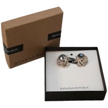 Banana Republic Smoky Rhinestone Seashell Starfish Earrings Gold Tone NWT w/Box - £10.97 GBP