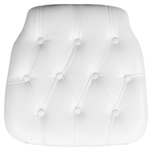 Elegant White Tufted Vinyl Chiavari Chair Cushion for Comfort - $59.39