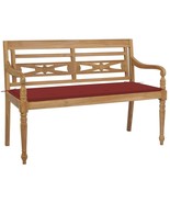  Bench Natural wood, Red cushion Teak wood, Polyester fabric Medium - $489.99