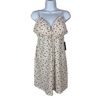 Womens Summer Dress Juniors Size L 11-13 Cream Floral Spaghetti Strap New - £8.47 GBP
