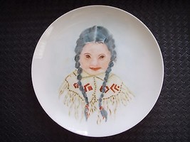 Original Native American Indian Girl Portrait Hand Painted Cabinet Plate - $35.00
