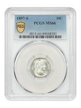 1897-S 10C PCGS MS66 - £3,788.73 GBP