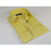 Men 100% Cotton Oxford Shirt Manschett by Quesste Turkey Slim Fit 4029-11 Yellow image 6