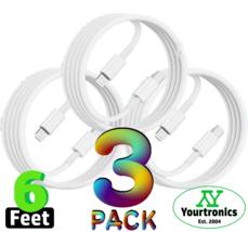 3 PACK 6ft Fast Charger Charging Cables For iPhone 14 13 12 11 X XR Plus Pro Max - £14.33 GBP