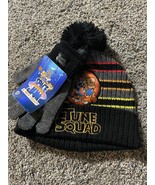 Space Jam A New Legacy Tune Squad 2PC Youth Kids Beanie Winter Hat &amp; Glo... - £9.34 GBP