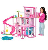 Barbie Dreamhouse, 75+ Pieces, Pool Party Doll House with 3 Story Slide - £183.85 GBP