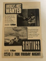 America’s Most Wanted Sightings Vintage Tv Guide Print Ad  TPA25 - £4.46 GBP