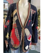 BellePointe Large Ramie Golf Club Chic GOLF Theme Ugly Sweater Cardigan - $56.04 CAD