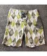 Vintage Split Board Shorts Size XL Men Diamond Pattern Skull Pocket - €12,86 EUR