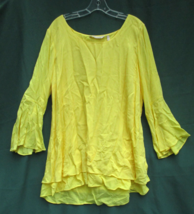 Soft Surroundings Tunic Top Womens XL Blouse Yellow Gabby Gauze Bell Sleeve - $26.60