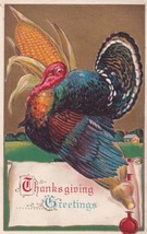 Thanksgiving Greetings Colorful Turkey Corn Cob Postcard E06 - £7.10 GBP