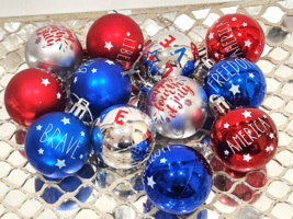 (12) Patriotic 4th Of July Rae Dunn Inpspired Plastic Red Blue Ornaments 2&quot; - £13.93 GBP