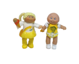 2 VINTAGE 1984 CABBAGE PATCH KIDS PVC FIGURES BABY BOY W/ SPOON + GIRL I... - $26.13