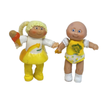 2 VINTAGE 1984 CABBAGE PATCH KIDS PVC FIGURES BABY BOY W/ SPOON + GIRL I... - £20.46 GBP