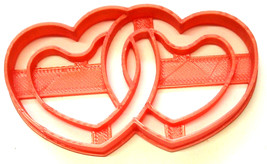 6x Linked Hearts Fondant Cutter Cupcake Topper 1.75 IN USA FD2589 - £6.28 GBP