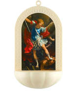 Saint Michael the Archangel  5.25&quot; Holy Water Font, New #AB-337-R2 - $66.03 MXN