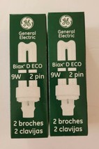 2 PACK General Electric GE Biax D ECO 9W 2 Pin G23-2 Compact Fluorescent Bulb - £11.67 GBP