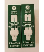 2 PACK General Electric GE Biax D ECO 9W 2 Pin G23-2 Compact Fluorescent... - $20.36 CAD