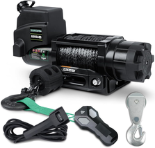 Trailer Winch with Wireless Remote &amp;Manual Switch, with Pulley+Rubber St... - $375.34