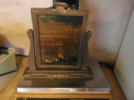 Antique Tilting /SWING Art Nouveau Carved Wooden Dresser Top Oil Painting Frame - £25.30 GBP