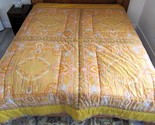 ETRO Italy Home Collection King Size Comforter Quilted Gold White Paisley - $642.51