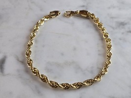 Mens Vintage Estate 14K Yellow Gold Rope Bracelet, 10.3g E6501 - £929.52 GBP