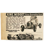 1950 King Midget Home Assembled Automobile Advertisement Midget Motors D... - $28.07 CAD