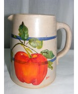 Vintage Hand Turned Pottery One Quart Milk Pitcher Artist Signed Apple P... - $916.88 MXN