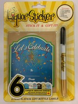 Liquor Sticker Wine Bottle or Gift Box Sticker Label Kit with Marker - 6... - $14.99