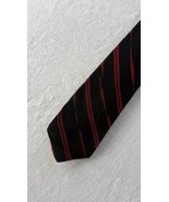 Pierre Balmain Men’s Vintage Silk Necktie Red And Black Stripes Italy - £14.80 GBP