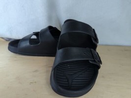 AMERICAN EAGLE Men&#39;s Black Slides Sandals Shoes Size 12 Large Two Strap Sandals - £23.23 GBP