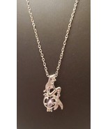 Stainless Steel Singing Mermaid Pearl Cage Pendant Necklace Purple Pearl... - £11.67 GBP