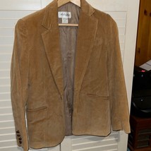 Aubergine, vintage corduroy blazer with wooden buttons, size 10 - £26.97 GBP