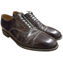 Johnson &amp; Murphy Brown Leather Mens 8.5 Cap Toe Dress Shoes Oxfords - $18.99