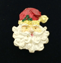 Vintage Old World Santa Claus Head Christmas Holiday Brooch Pin - £8.71 GBP