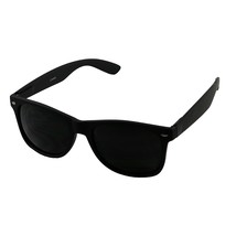 Super Dark Black Lens Round Sunglasses Uv Protection Spring Hinge Soft Matte Fra - £30.36 GBP