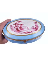 c1920&#39;s French Sevres style Hand Painted Porcelain Jewelry Casket Dresse... - $311.85