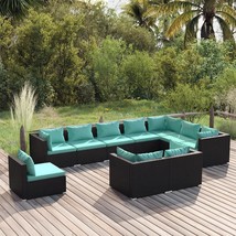  Garden Lounge Set Black and Water Blue - $27,192.34 MXN