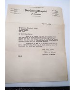 VTG General Hospital Syracuse 1932 Letter Nursing School Susan Folts Rar... - $49.99