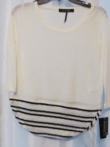 NWT Energie Knit Top Juniors XL Antique White and Black Org $24 - £4.54 GBP
